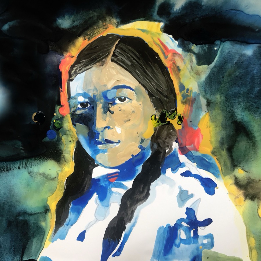 Painted portrait of Zitkala-Sa from Unladylike2020